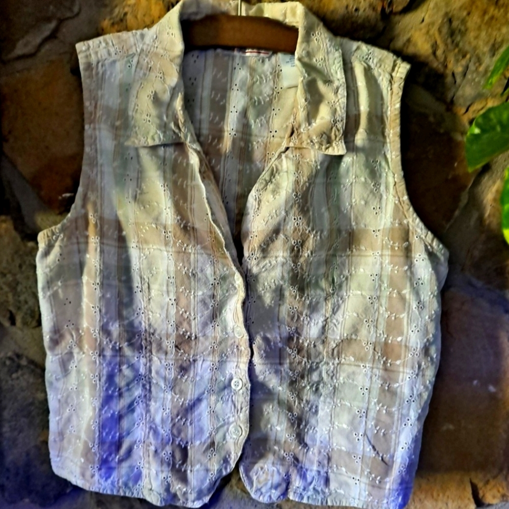Two Vintage Embroidered Cotton Vest